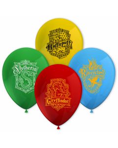 11 INCH LATEX RND HARRY POTTER HOGWARTS HOUSES 8CT-PRO-93373