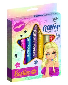 BESTIES 8 GLITTER MARKERS IN WALLET-CCG-140026