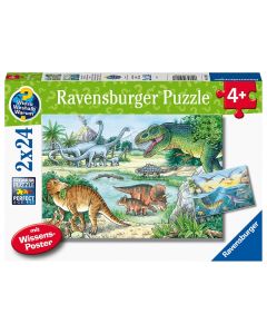 RAVENSBURGER 2X24PC PUZZLES DINOS-RVG-5128