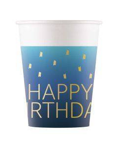 GOLDEN HB BLUE PAPER CUPS 200ML 8CT-PRO-96621