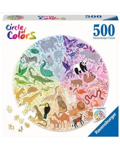 RAVENSBURGER 500PC PUZ CIRCLE OF COLOURS ANIMALS-RVG-17172