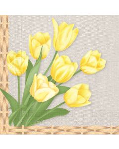 NAPKINS 3 PLY 33X33 BLOOMING YELLOW 20CT-PRO-93291