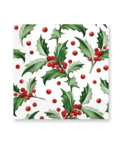 NAPKINS 3 PLY 33X33 MISTLETOE BRANCHES 20CT-PRO-92871