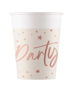 ROSE GOLD PAPER CUPS 200ML 8CT-PRO-96630