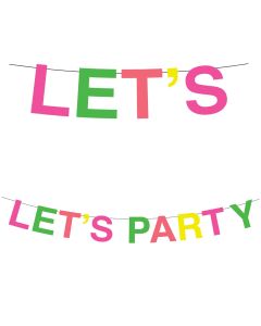 FLUORESCENT LETS PARTY PPR GARLAND 1CT-PRO-96726