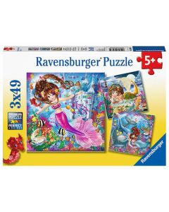 RAVENSBURGER 3X49PC PUZZLE CHARMING MERMAIDS-RVG-8063