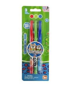 SCENTIMALS 3CT SCENTED GEL PEN W/GRIP-KAN-7329