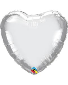 18 INCH FOIL HEART SILVER 1CTL-QUA-23138