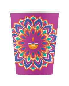 DIWALI MANDALA PAPER CUPS 200ML 8CT-PRO-96787