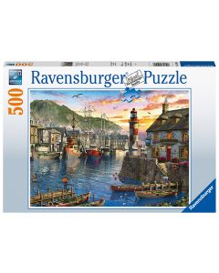 RAVENSBURGER 500PC PUZZLE SUNRISE AT THE PORT-RVG-15045