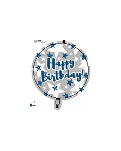 18 INCH AIR-HELIUM FOIL BDAY BLUE SILV STAR 1CTP-PRO-92434