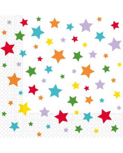 MULTICOLOUR BRIGHT STARS 2PLY PPR NPK 33X33CM 20CT-PRO-96507