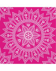 MANDALA FUCHSIA 3PLY NAPKINS 33X33CM 20CT-PRO-96403