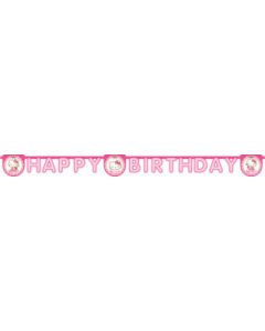 HELLO KITTY HEARTS HAPPY BDAY DIE CUT  BANNER 1CT-PRO-81799