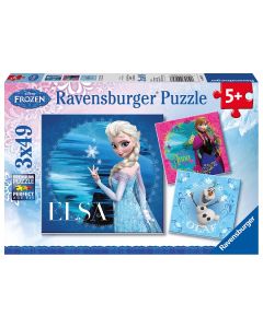 RAVENSBURGER 3X49PC PUZZLE FROZEN ELSA;ANNA & OLAF-RVG-9269