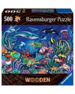 RAVENSBURGER 500PC WOODEN PUZZLE UNDER THE SEA-RVG-17515