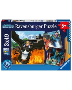 RAVENSBURGER 3X49PC PUZZLE AT DRAGONS-RVG-5688