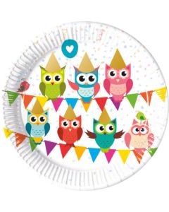 MY BST FRIEND OWL PAPER PLATES LARGE 23CM 8CT-PRO-89584