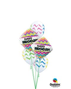 18 INCH FOIL DIAMOND BDAY CHEVRON PATTERNS 1CTP-QUA-14687