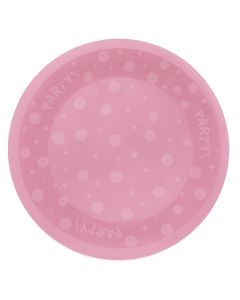 REUSABLE SEMI TRANSPARENT PINK PARTY PLATE 21CM-PRO-95927