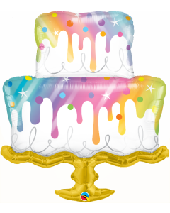 39 INCH FOIL RAINBOW DRIP CAKE 1CTP-QUA-10506