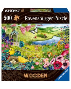 RAVENSBURGER 500PC WOODEN PUZZLE WILD GARDEN-RVG-17513