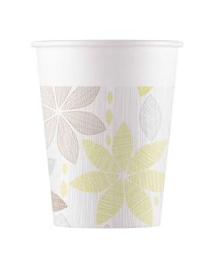 FOILIAGE PAPER CUPS 200ML 8CT-PRO-95207