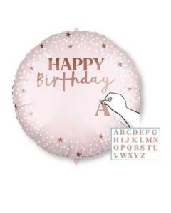 18 INCH FOIL RND PERSONAL HAPPY BIRTHDAY PINK 1CTP-PRO-96355