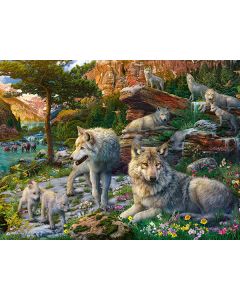 RAVENSBURGER 1500PC PUZZLE SPRING WOLVES-RVG-16598