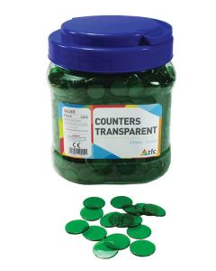 TFC-COUNTERS 22MM TRANSPARENT GREEN 1000P-TFC-16189