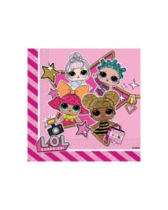 LOL GLITTERRATI TWO PLY PAPER NAPKINS 33X33CM 20CT-PRO-90859