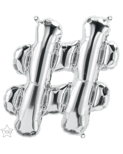 16 IN FOIL HASHTAG SILVER AIR FILLED 1CTP-QUA-59766