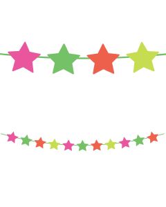 FLUORESCENT PPR STARS GARLAND 1CT-PRO-96727