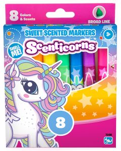 SCENTICORNS STATIONERY 8 SCENTED BROADLINE MARKER-KAN-7066