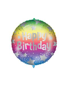 18 INCH FOIL RND RAINBOW HAPPY BIRTHDAY 1CTP-PRO-93186