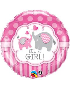 18 INCH FOIL RND ITS A GIRL ELEPHANTS 1CTP-QUA-45106