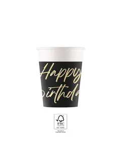 TEENS AND ADULTS BIRTHDAY PAPER CUPS 200ML 8CT-PRO-96614