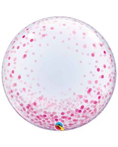 24 INCH DECO BUBBLE PINK CONFETTI DOTS 1CTP-QUA-57790