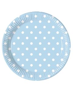 BLUE DOTS PAPER PLATE LARGE 23CM 10CT-PRO-80712