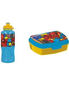 SPIDERMAN ERGO SPORTS BOTTLE & FUNNY SANDWICH BOX-STO-82966