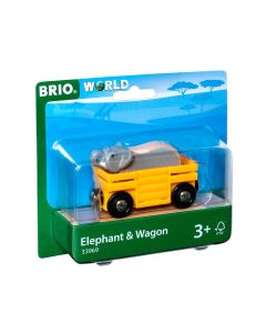 BRIO ELEPHANT AND WAGON-BRI-33969