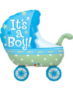 35 INCH FOIL SHAP SW ITS A BOY BABY STROLLER 1CTP-QUA-43285