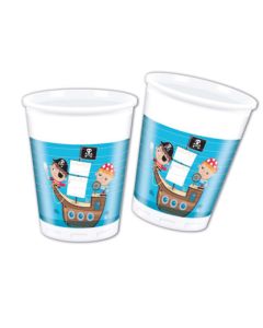 PIRATE TREASRE HUNT PLASTIC CUPS 200ML 8CT-PRO-88251