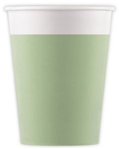 SOLID MINT PASTEL PAPER CUPS 200ML 8CT-PRO-94572