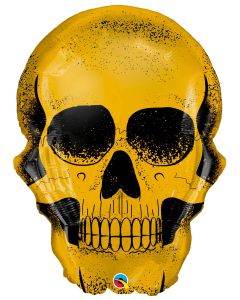 36 INCH FOIL SHAPED GOLDEN SKULL 1CTP-QUA-58135