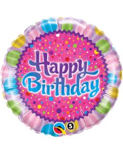 18 INCH FOIL RND BDAY SPRINKLES & SPARKLES 1CTP-QUA-30677