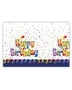 MULTICOLOR HAPPY BDAY PLS TABLECOVER 120X180CM 1CT-PRO-93047