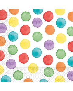 MULTIWATERCOLOR DOTS 2PLY PAPR NAPKNS 33X33CM 20CT-PRO-92934