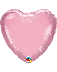 9 INCH FOIL PEARL PINK HEART PLAIN 1CTL-QUA-54593