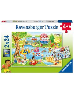 RAVENSBURGER 2X24PC PUZZLES SWIMMING AT THE LAKE-RVG-5057